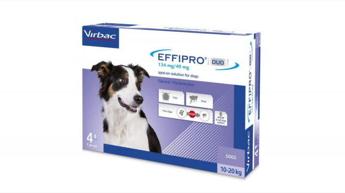 Effipro Duo Dog M 134 mg (10 - 20 kg), 4 pipete