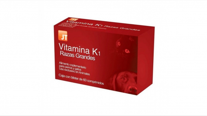 JT- VITAMIN K1 LARGE BREED pentru caini si pisici, 60 TABLETE - delistat