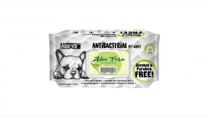 Servetele umede Absorbant Plus Antibacterian Pet Wipes Aloe Vera, 80 bucati