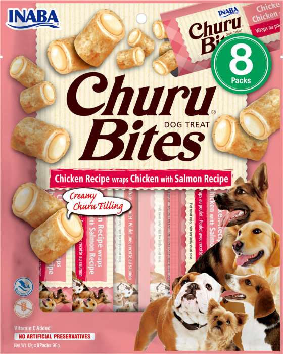 Churu Bites Recompense gustoase pentru caini cu Pui si somon 8 x 12 g Churu Bites Recompense gustoase pentru caini cu Pui si somon 8 x 12 g