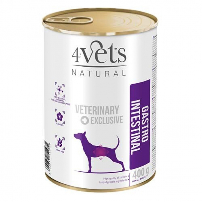 Dieta veterinara Gastro Intestinal Support pentru caini 4VetS, 400 g Dieta veterinara Gastro Intestinal Support pentru caini 4VetS, 400 g