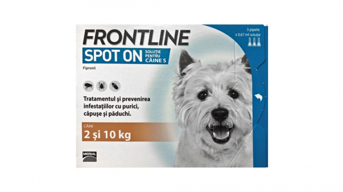 Frontline Spot On Caine S (2-10 kg) - 3 Pipete Antiparazitare (fipronil) Frontline Spot On Caine S (2-10 kg) - 3 Pipete Antiparazitare (fipronil)