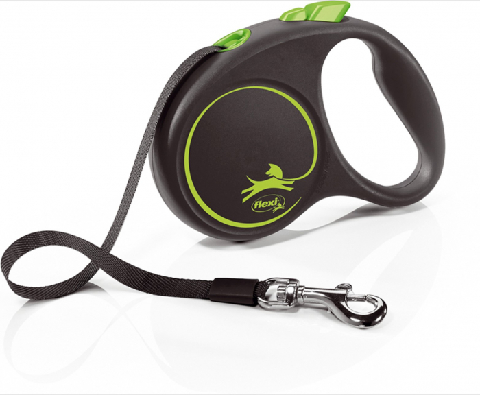 Lesa pentru caini Black design banda, Flexi, Retractabil, Pana la 50 kg, L, 5 metri, Verde Lesa pentru caini Black design banda, Flexi, Retractabil, Pana la 50 kg, L, 5 metri, Verde