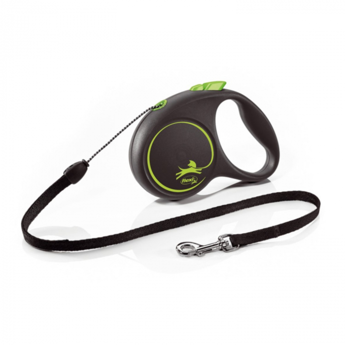 Lesa pentru caini Black design Snur, Flexi, Retractabil, Pana la 20 kg, M, 5 metri, Verde Lesa pentru caini Black design Snur, Flexi, Retractabil, Pana la 20 kg, M, 5 metri, Verde