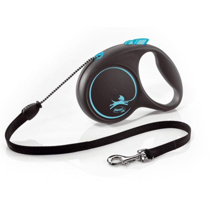 Lesa pentru caini Black design Snur, Flexi, Retractabil, Pana la 8 kg, XS, 3 metri, Albastru Lesa pentru caini Black design Snur, Flexi, Retractabil, Pana la 8 kg, XS, 3 metri, Albastru