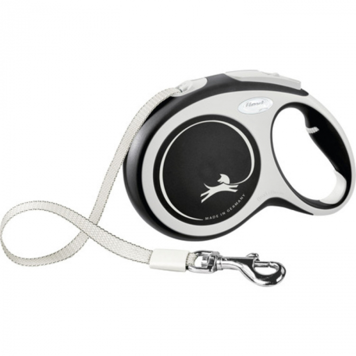 Lesa pentru caini Comfort banda, Flexi, Retractabil, Pana la 12 kg, XS, 3 metri, Negru Lesa pentru caini Comfort banda, Flexi, Retractabil, Pana la 12 kg, XS, 3 metri, Negru