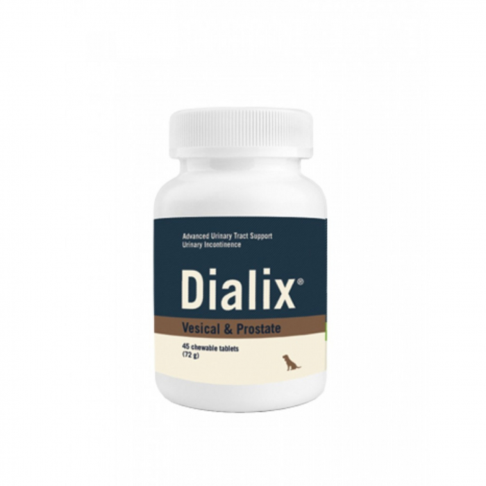 Supliment alimentar pentru consolidarea muschiilor vezicii urinare si pentru functionarea optima la animalele geriatrice si masculi necastrati, DIALIX Vesical Prostate, VetNova, 45 comprimate Supliment alimentar pentru consolidarea muschiilor vezicii urinare si pentru functionarea optima la animalele geriatrice si masculi necastrati, DIALIX Vesical Prostate, VetNova, 45 comprimate