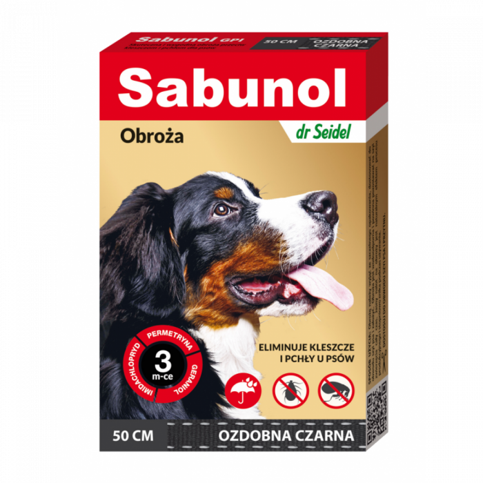 Zgarda antiparazitara caini , Sabunol GPI talie medie 10-25 kg Negru , 50 cm Zgarda antiparazitara caini , Sabunol GPI talie medie 10-25 kg Negru , 50 cm