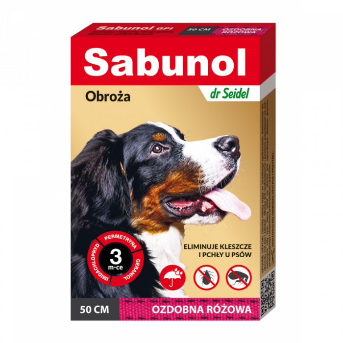 Zgarda antiparazitara caini , Sabunol GPI talie medie 10-25 kg Roz , 50 cm Zgarda antiparazitara caini , Sabunol GPI talie medie 10-25 kg Roz , 50 cm