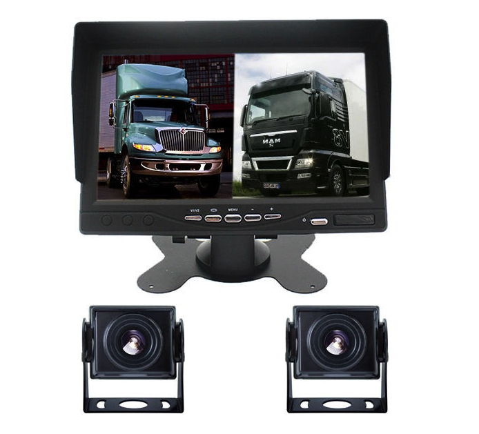 Set Monitor auto 2 camere metalice pentru tiruri autocare camioane