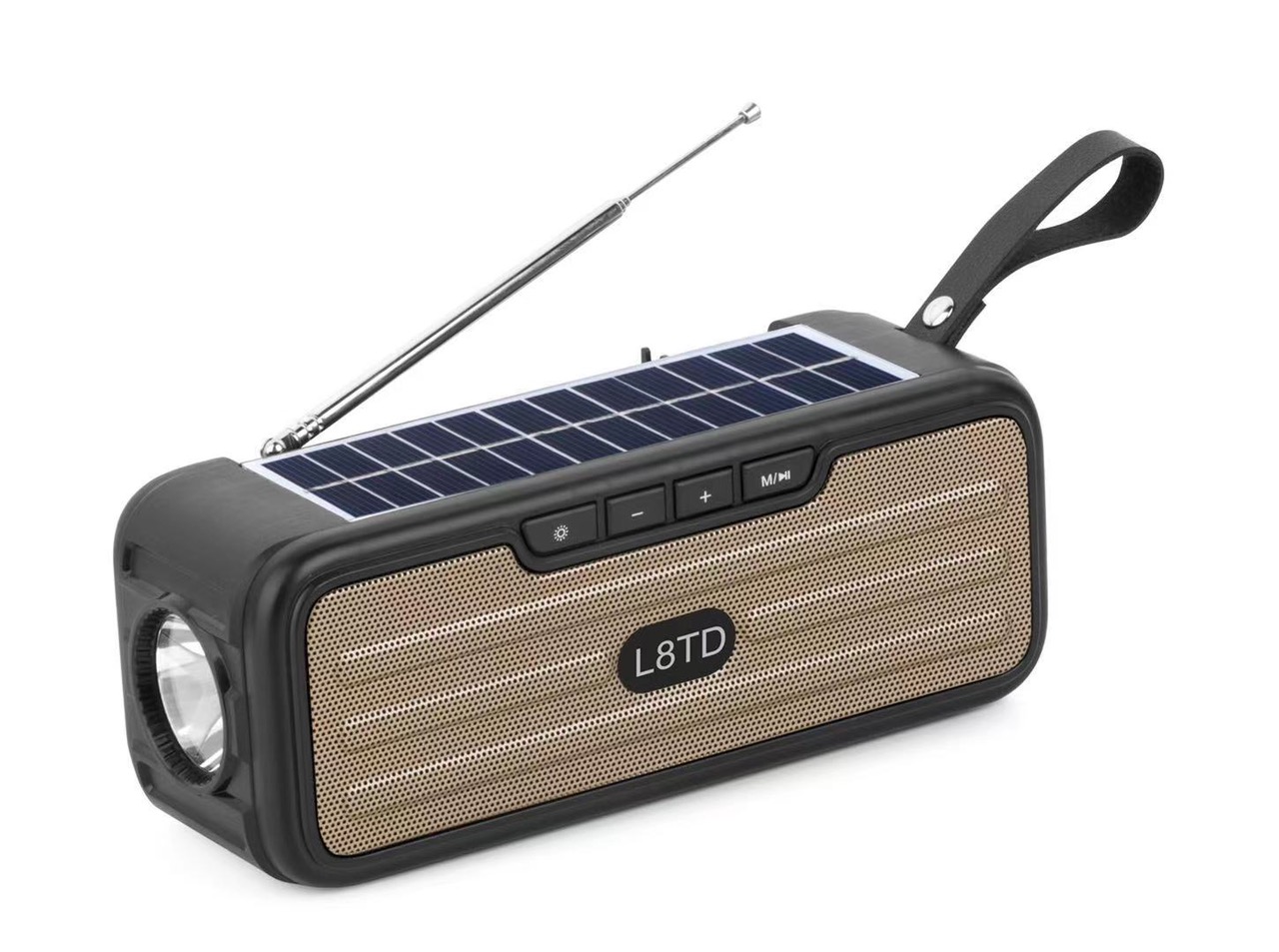 Boxa Portabila L8TD Maro Bluetooth USB Radio Lanterna cu incarcare solara