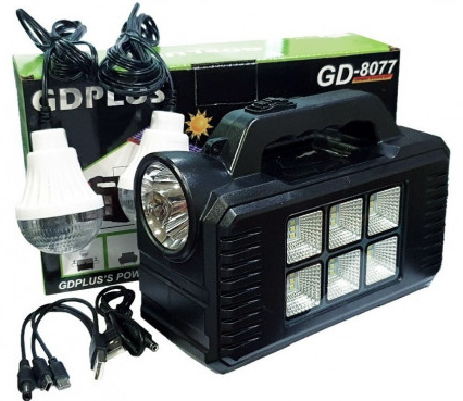 Kit solar GD-8077 cu lampa multifunctionala