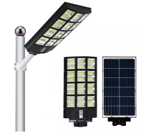 Lampa Solara Stradala TRIPLA cu Panou Solar Incorporat 12 casete