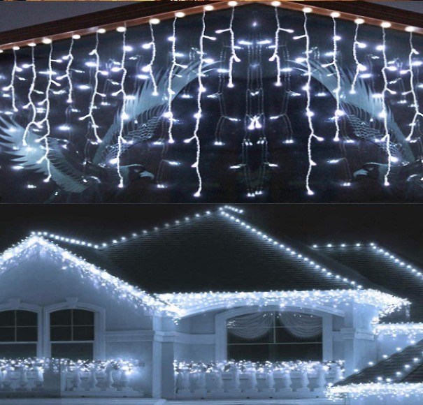 Instalatie 20 X 0.6m ALB RECE 480 LED tip TURTURI interconectabil EXTERIOR Instalatie 20 X 0.6m ALB RECE 480 LED tip TURTURI interconectabil EXTERIOR