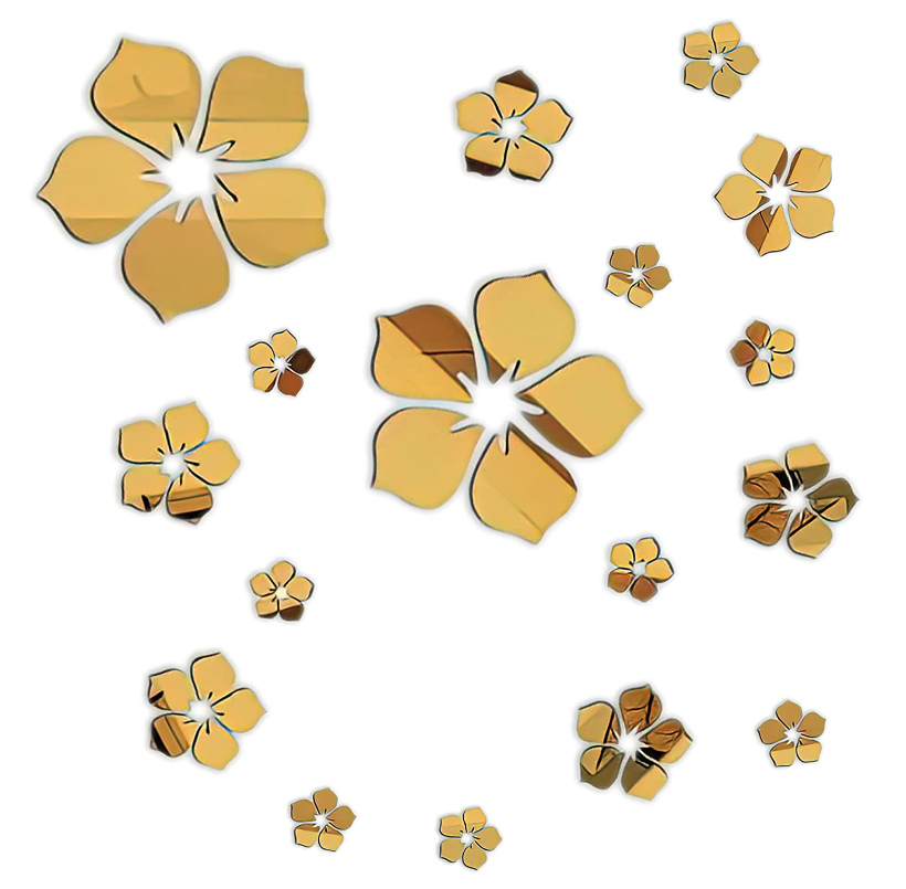 Set 25 stickere stil oglinda decorativa acrilica AURIE in forma de floare Set 25 stickere stil oglinda decorativa acrilica AURIE in forma de floare