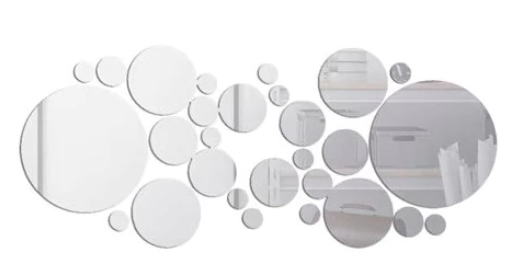 Set 30 Oglinzi decorative din Sticla Acrilica pentru design interior model rotund Set 30 Oglinzi decorative din Sticla Acrilica pentru design interior model rotund