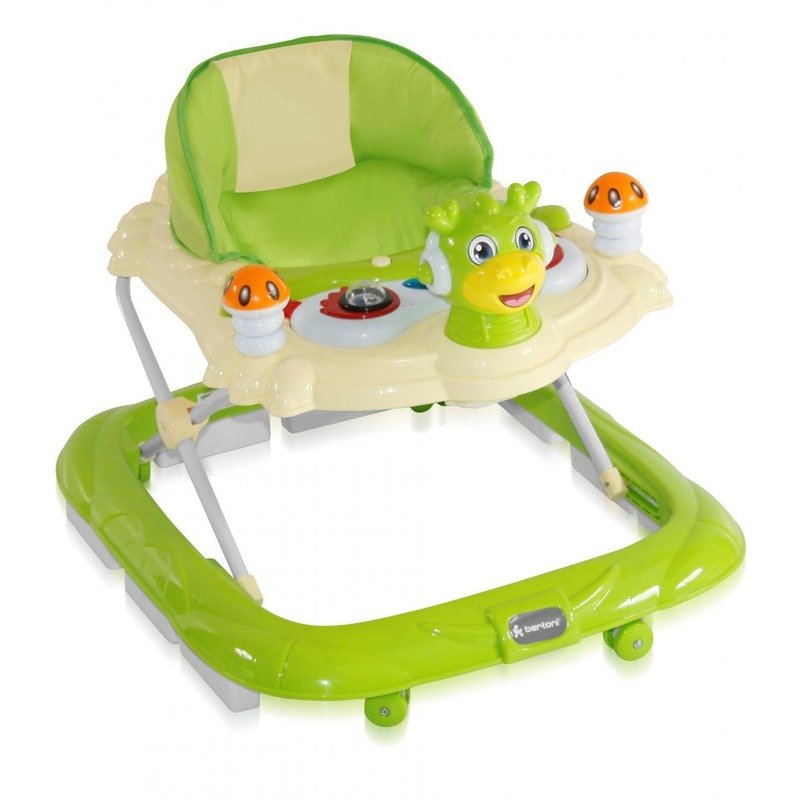 Bertoni - Premergator cu 4 roti si protectie trepte (panou jucarii) Bambi Green Bertoni - Premergator cu 4 roti si protectie trepte (panou jucarii) Bambi Green