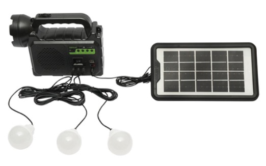 Kit solar GD-P30FM Radio cu lampa multifunctionala panou solar si 3 Becuri