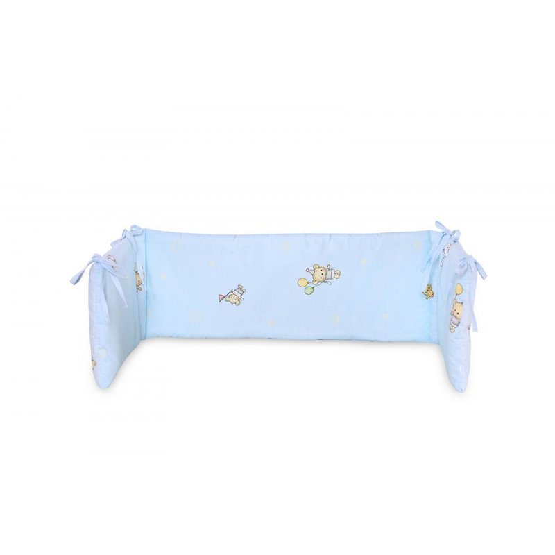 Lorelli - Protectie laterala pat, 140 x 27 cm, bumbac ranforce, Bear Party Blue Lorelli - Protectie laterala pat, 140 x 27 cm, bumbac ranforce, Bear Party Blue