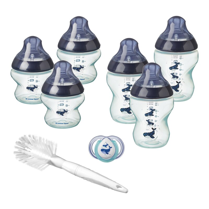 Kit biberoane nou nascut, ONL Unisex Tommee Tippee, 0luni+, Balenute, Albastru Kit biberoane nou nascut, ONL Unisex Tommee Tippee, 0luni+, Balenute, Albastru