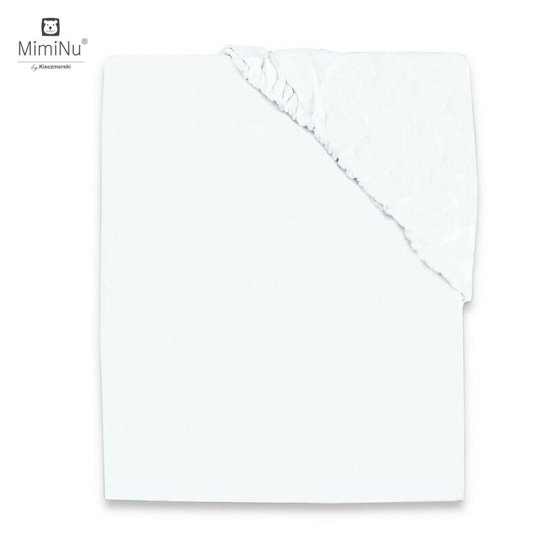 Cearceaf cu elastic, MimiNu, Jerse, Pentru patut 140X70 cm, Material certificat Oeko Tex Standard 100, White Cearceaf cu elastic, MimiNu, Jerse, Pentru patut 140X70 cm, Material certificat Oeko Tex Standard 100, White