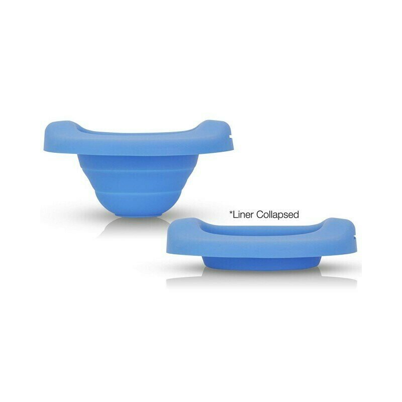 Potette Plus - Liner reutilizabil de silicon pentru olita portabila 2 in 1, Albastru Potette Plus - Liner reutilizabil de silicon pentru olita portabila 2 in 1, Albastru