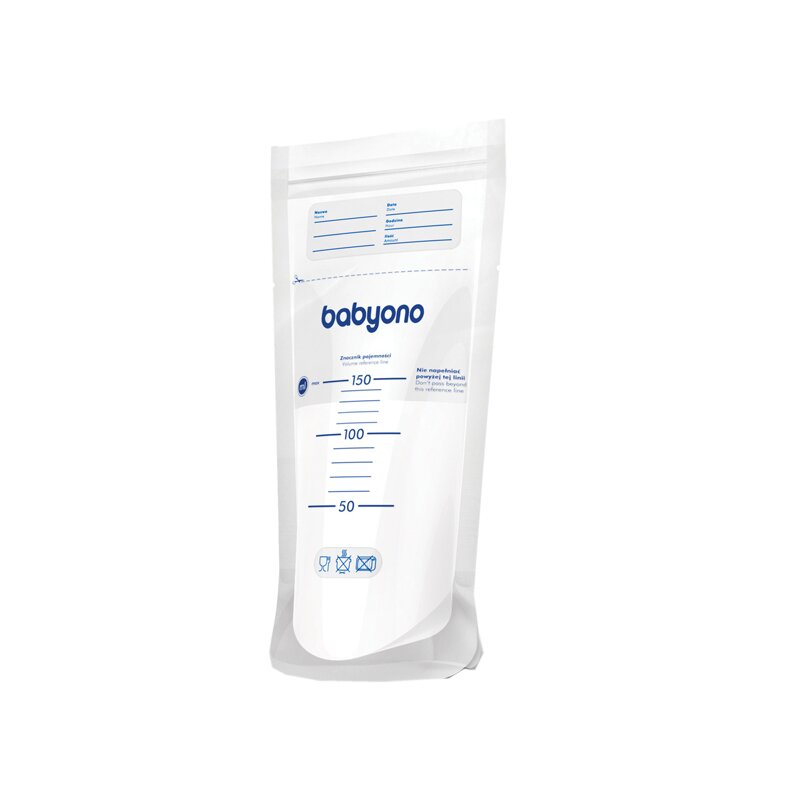 Set 20 pungi, BabyOno, Pentru stocarea laptelui, fara Bisfenol A, Transparent Set 20 pungi, BabyOno, Pentru stocarea laptelui, fara Bisfenol A, Transparent