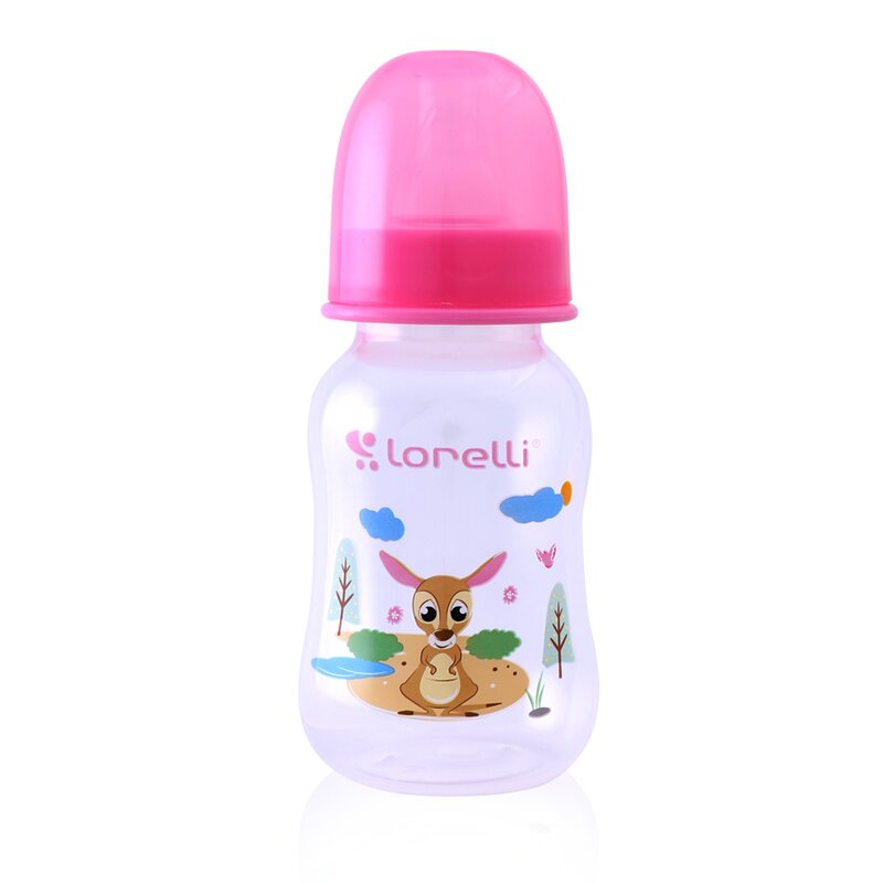 Biberon, Lorelli, 125 ml, Cu tetina din silicon, Fara BPA, 0 luni+, Multicolor Biberon, Lorelli, 125 ml, Cu tetina din silicon, Fara BPA, 0 luni+, Multicolor