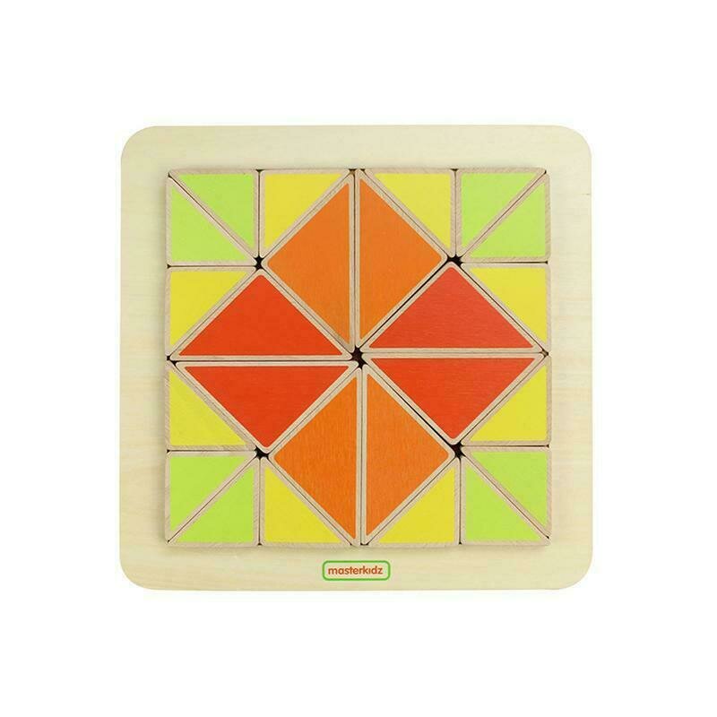 Joc creativ Mozaic de triunghiuri, din lemn, +18 luni, Masterkidz Joc creativ Mozaic de triunghiuri, din lemn, +18 luni, Masterkidz