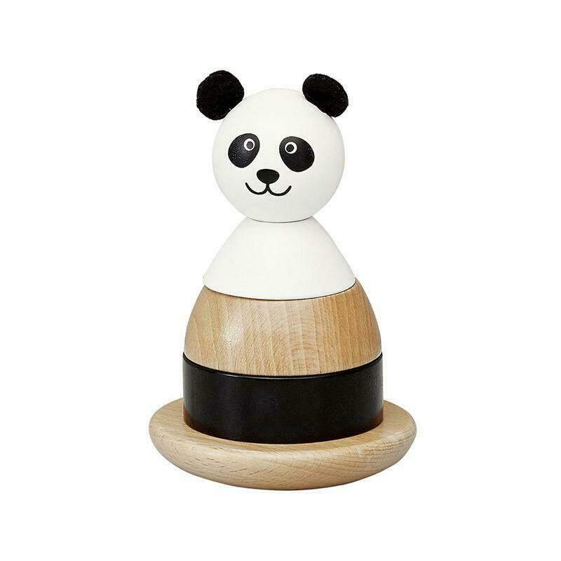 Jucarie educativa stivuit si sortat 10x15 cm din lemn FSC, model panda, +1 ani, byASTRUP Jucarie educativa stivuit si sortat 10x15 cm din lemn FSC, model panda, +1 ani, byASTRUP