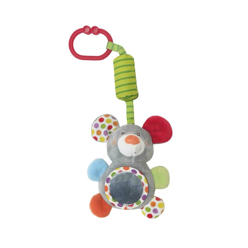 Lorelli Toys - Jucarie carucior Soricel 13 cm, Cu clopotel, Cu oglinda din Plus Lorelli Toys - Jucarie carucior Soricel 13 cm, Cu clopotel, Cu oglinda din Plus