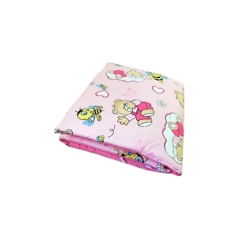 Aparatori laterale protectii laterale pat pufoase 140x70 cm h35cm Deseda Ursuleti cu albinute pe roz Aparatori laterale protectii laterale pat pufoase 140x70 cm h35cm Deseda Ursuleti cu albinute pe roz