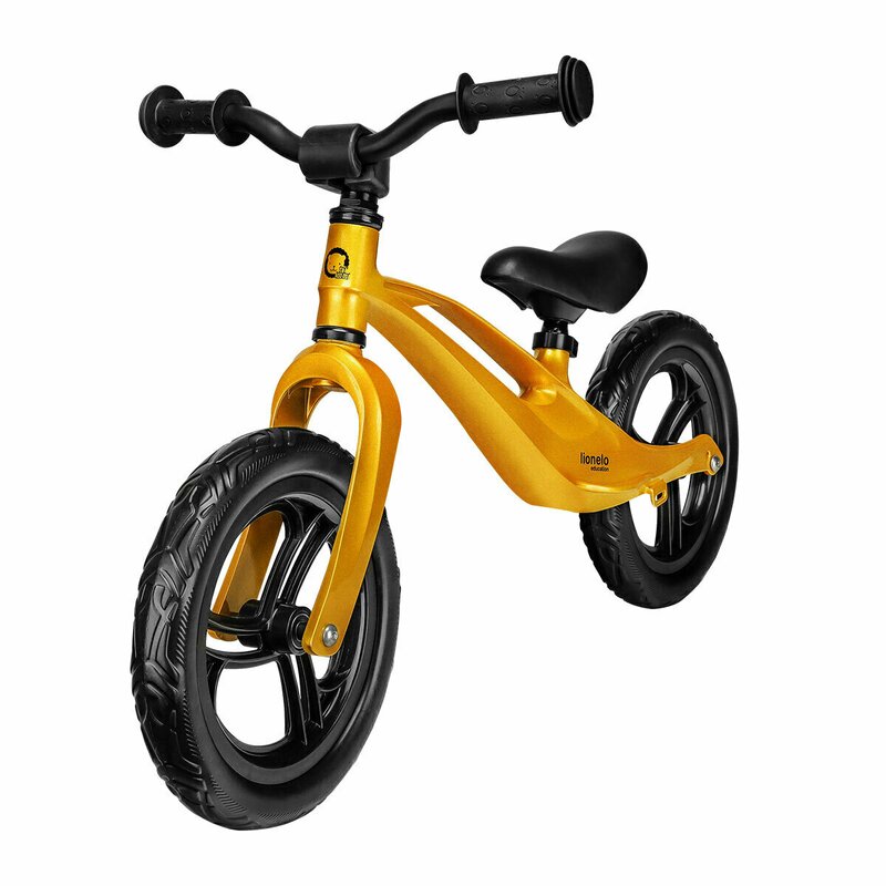 Bicicleta fara pedale, Lionelo, Bart, Usoara, Cu cadru din magneziu, Cu ghidon si sa reglabile, Greutate 3 Kg, 12 inch, Conform cu standardul european de securitate EN71, Auriu Bicicleta fara pedale, Lionelo, Bart, Usoara, Cu cadru din magneziu, Cu ghidon si sa reglabile, Greutate 3 Kg, 12 inch, Conform cu standardul european de securitate EN71, Auriu