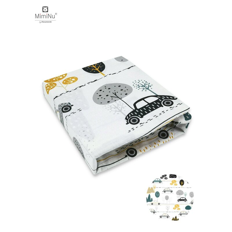 Cearceaf cu elastic, MimiNu, Pentru patut 140X70 cm, Din bumbac certificat Oeko Tex Standard 100, Childrens Journey Grey Cearceaf cu elastic, MimiNu, Pentru patut 140X70 cm, Din bumbac certificat Oeko Tex Standard 100, Childrens Journey Grey