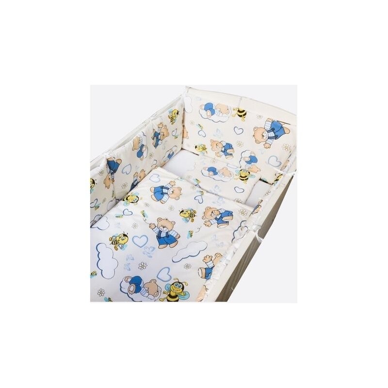 Aparatori laterale protectii laterale pat pufoase 120x60 cm h35cm Deseda Ursuleti cu albinute pe crem Aparatori laterale protectii laterale pat pufoase 120x60 cm h35cm Deseda Ursuleti cu albinute pe crem