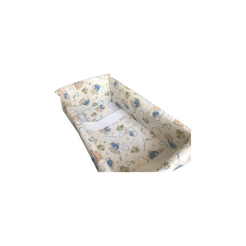 Aparatori laterale protectii pat 140x70 cm Deseda Maxi Ursi cu albine pe crem Aparatori laterale protectii pat 140x70 cm Deseda Maxi Ursi cu albine pe crem
