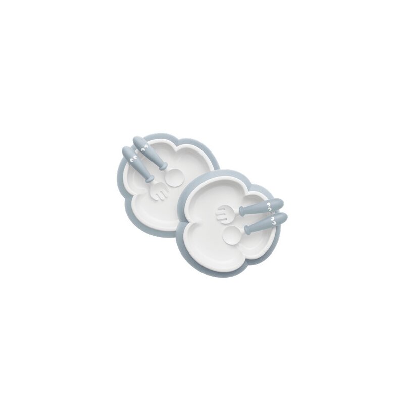BabyBjorn - Set de masa Powder 2 buc, Farfurie, Tacamuri, Albastru BabyBjorn - Set de masa Powder 2 buc, Farfurie, Tacamuri, Albastru