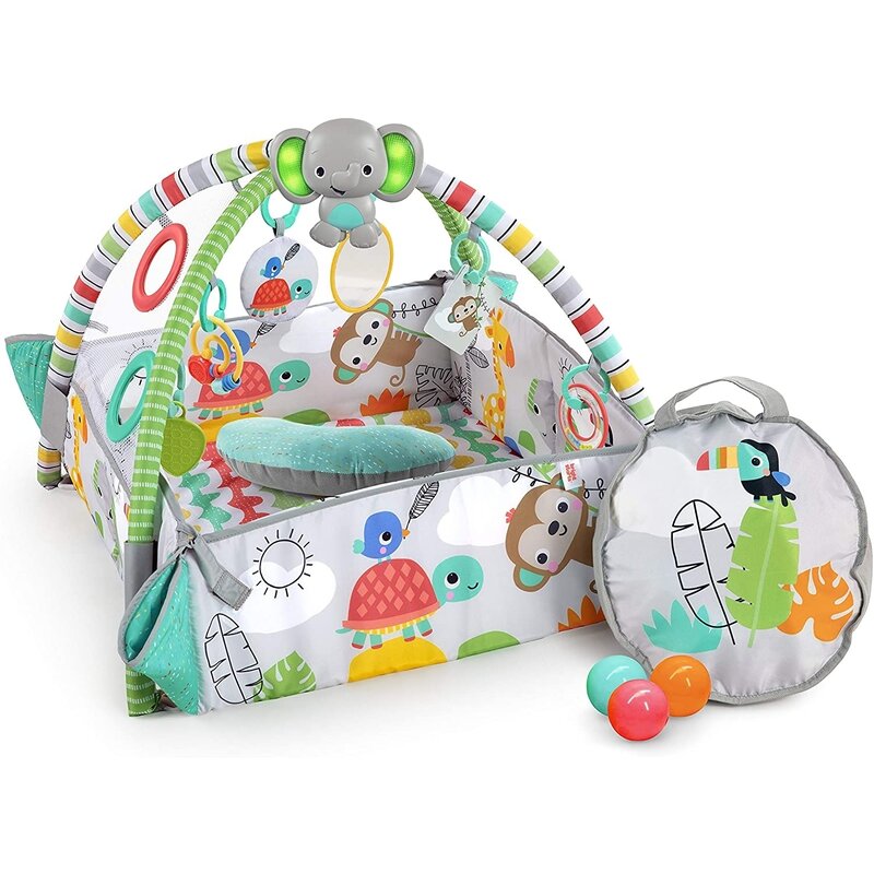 Bright Starts - Salteluta interactiva Gym & Ball Pit Totally Tropical 5 in 1 Bright Starts - Salteluta interactiva Gym & Ball Pit Totally Tropical 5 in 1