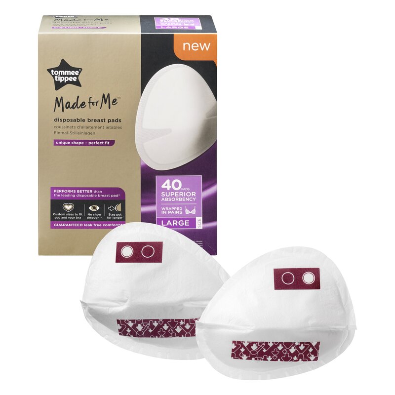 Tampoane pentru sani de unica folosinta Tommee Tippee Made for Me, marimea L, 40 buc Tampoane pentru sani de unica folosinta Tommee Tippee Made for Me, marimea L, 40 buc