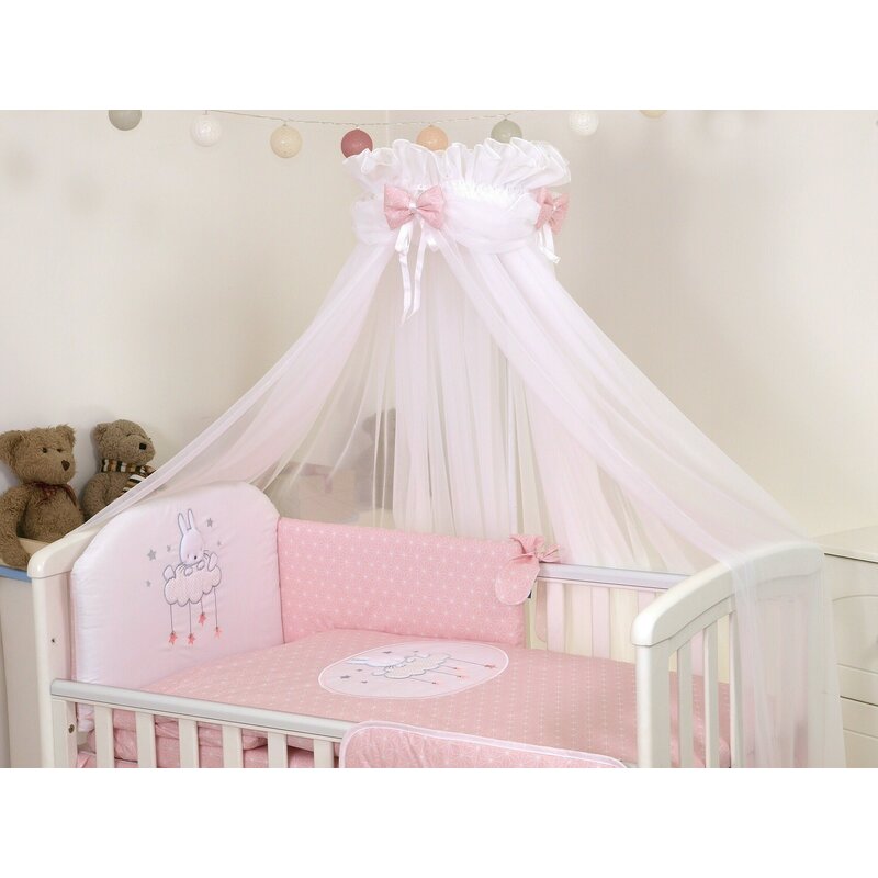 AMY - Baldachin Sky Bunny , Din tul, Cu suport de prindere inclus, 600x160 cm, Roz AMY - Baldachin Sky Bunny , Din tul, Cu suport de prindere inclus, 600x160 cm, Roz
