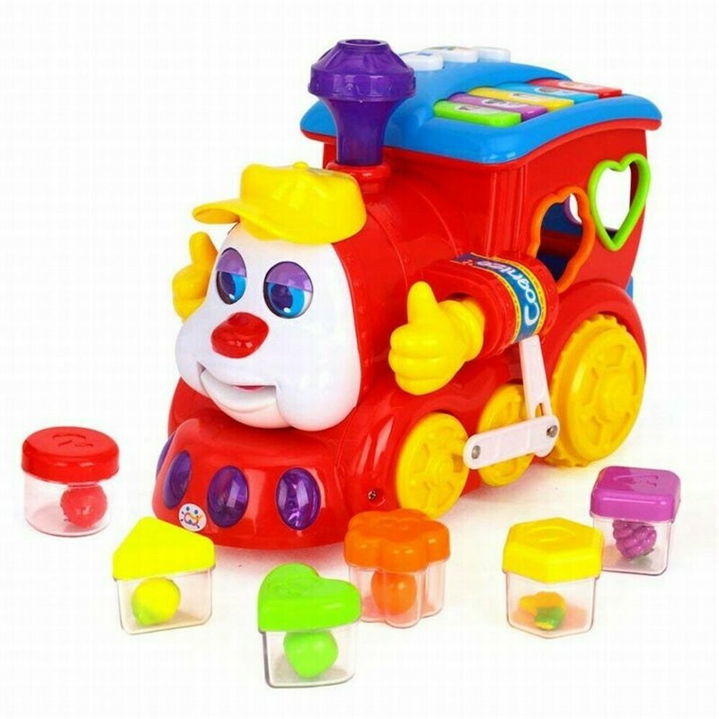 Jucarii bebe - Hola Toys - Jucarie sortare Trenulet educativ, Cu sunete, Cu lumini, Cu forme Jucarii bebe - Hola Toys - Jucarie sortare Trenulet educativ, Cu sunete, Cu lumini, Cu forme