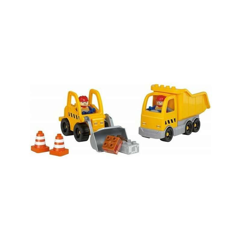 Androni Giocattoli - Set constructie Unico santier cu doua masini Androni Giocattoli - Set constructie Unico santier cu doua masini
