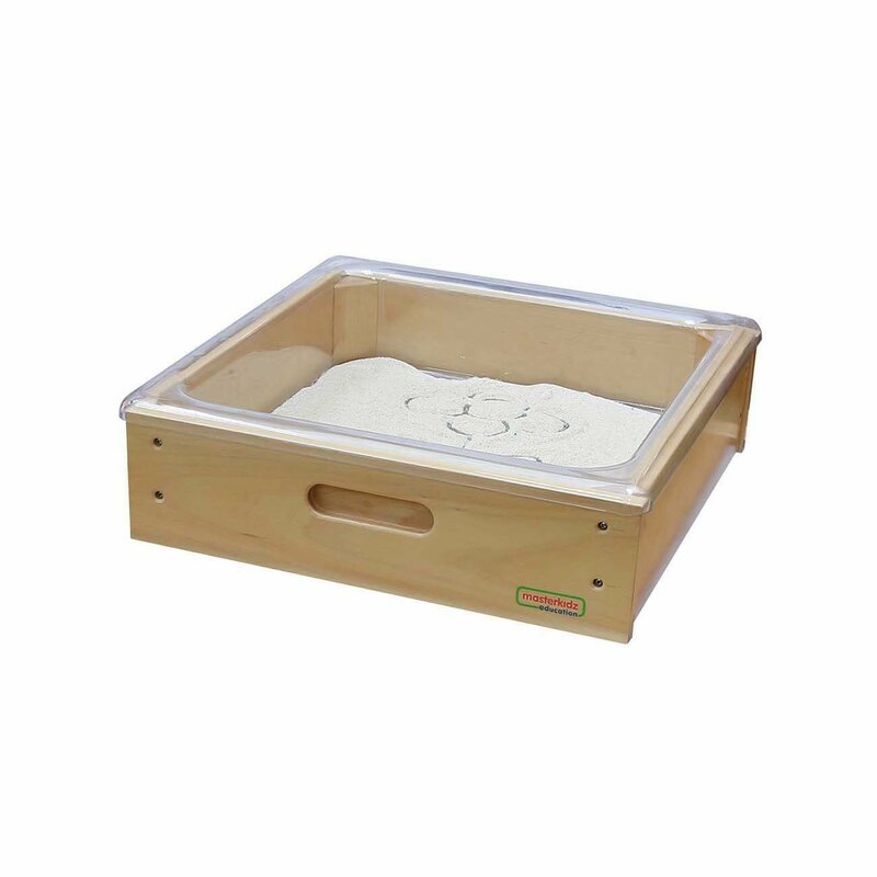 Set tava si accesorii pentru joc cu nisip, din lemn, +3 ani, Masterkidz Set tava si accesorii pentru joc cu nisip, din lemn, +3 ani, Masterkidz