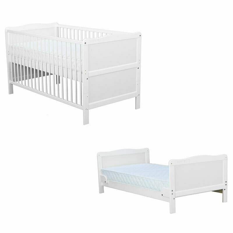 Patut din lemn bebe, Transformabil si pentru junior, 140x70 cm, Din lemn de pin si mdf, Stabil si rezistent, Inaltime saltea reglabila pe 3 nivele, Laterala cu 3 bete detasabile, EN716-1, EN716-2, Alb, Babyneeds, Nadia Patut din lemn bebe, Transformabil si pentru junior, 140x70 cm, Din lemn de pin si mdf, Stabil si rezistent, Inaltime saltea reglabila pe 3 nivele, Laterala cu 3 bete detasabile, EN716-1, EN716-2, Alb, Babyneeds, Nadia