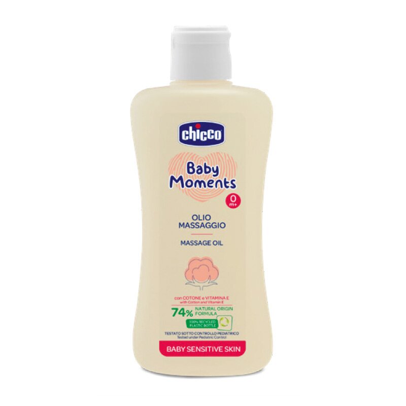 Ulei de masaj dermatologic Chicco Baby Moments Sensitive, 200ml, 0 luni+ Ulei de masaj dermatologic Chicco Baby Moments Sensitive, 200ml, 0 luni+