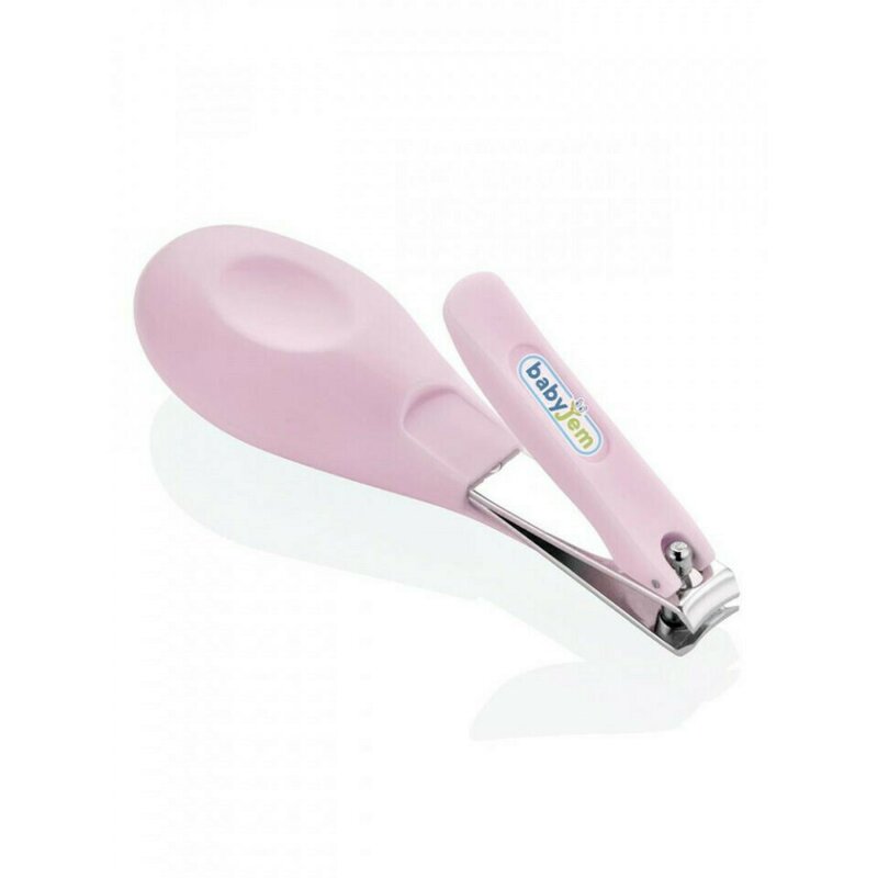 Unghiera, BabyJem, Pentru bebelusi, Cu maner ergonomic, 9 cm, Roz Unghiera, BabyJem, Pentru bebelusi, Cu maner ergonomic, 9 cm, Roz