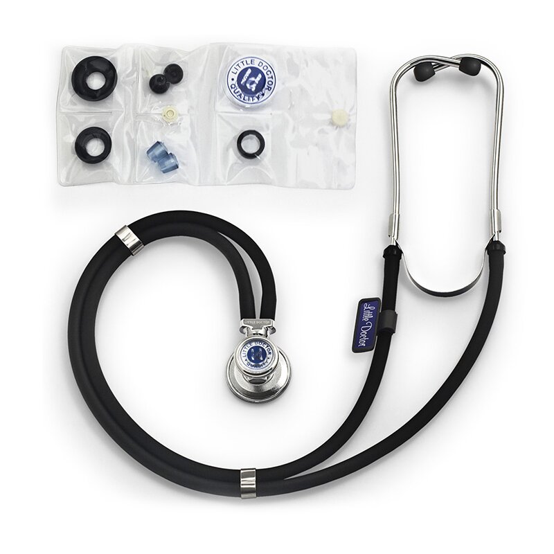 Little doctor - Stetoscop LD Special, 2 tuburi, lungime tub 72cm, Negru/Inox Little doctor - Stetoscop LD Special, 2 tuburi, lungime tub 72cm, Negru/Inox
