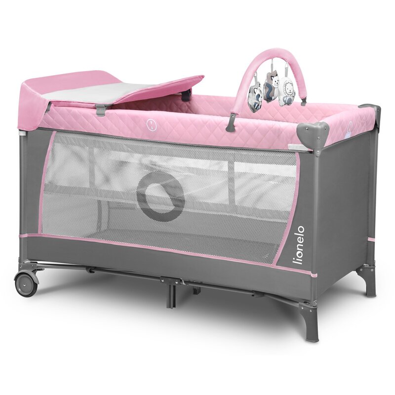 Patut pliant, Lionelo, Flower, Cu doua nivele, Cu arcada, Geanta transport, Masuta de infasat, Bara cu jucarii, Fereastra laterala, 120x60 cm, Conform cu standardele europeane de securitate EN 716 si EN12221, Roz Patut pliant, Lionelo, Flower, Cu doua nivele, Cu arcada, Geanta transport, Masuta de infasat, Bara cu jucarii, Fereastra laterala, 120x60 cm, Conform cu standardele europeane de securitate EN 716 si EN12221, Roz