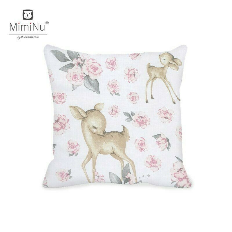 Perna clasica de dormit, MimiNu, Cu husa detasabila cu fermoar, Din bumbac certificat Oeko Tex Standard 100, 40x40 cm, Sweet Deer Pink Perna clasica de dormit, MimiNu, Cu husa detasabila cu fermoar, Din bumbac certificat Oeko Tex Standard 100, 40x40 cm, Sweet Deer Pink