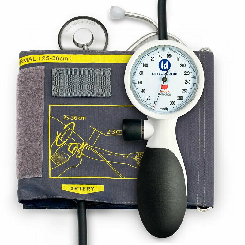 Tensiometru, Little doctor, LD 91, Mecanic, Pentru brat, Profesional, Rezistent la socuri, Cu stetoscop, Negru Tensiometru, Little doctor, LD 91, Mecanic, Pentru brat, Profesional, Rezistent la socuri, Cu stetoscop, Negru